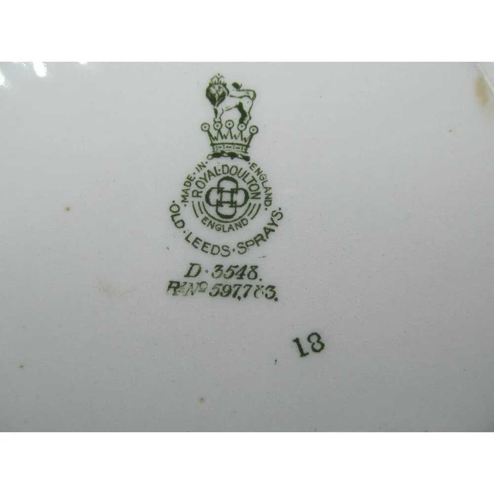 Royal Doulton Old Leeds Spray  Salad Plate  3 Luncheon Plates & 4  Bread Plates